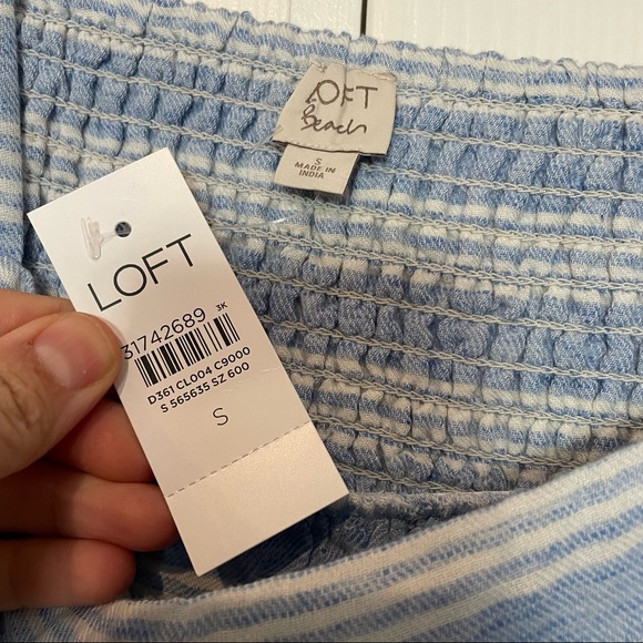 NWT Loft Women’s LOFT beach striped button down midi dress size small - Picture 7 of 10